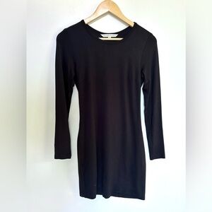 TRINA TURK Black Long Sleeve Knit Stretch twist knot  Back Dress Womens